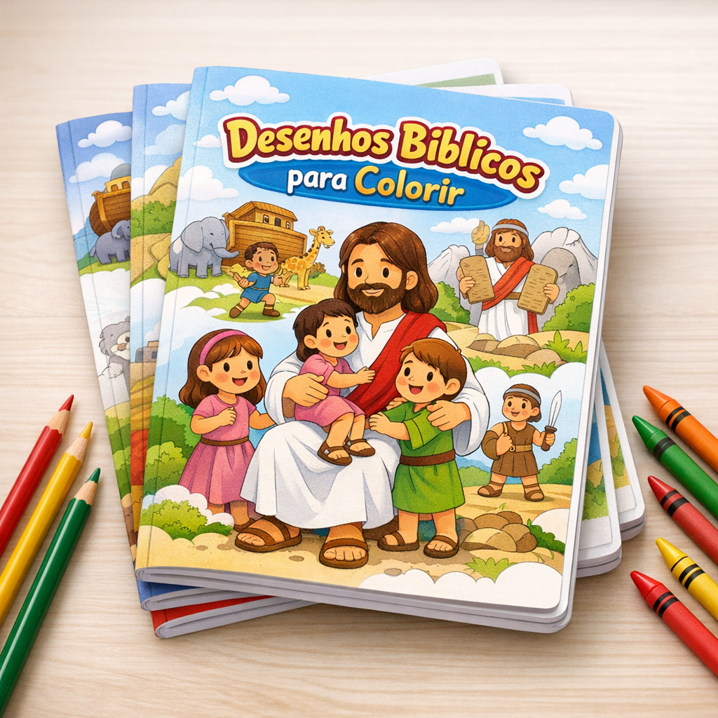 Kit Crescendo em Deus Kids - Apostilas de Desenhos Bíblicos